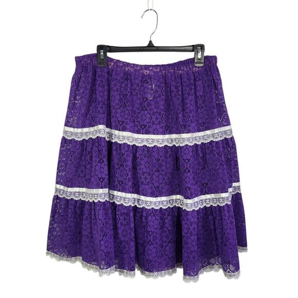 VTG Pitchfork 3pc Set Skirt Top & Sash M/L Purple Country Western Square Dancing - Picture 7 of 15